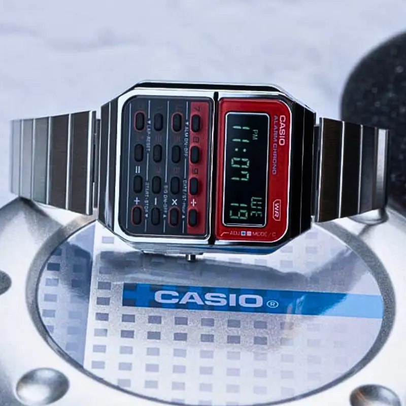 Casio Data Bank Red Dial Men's Watch- CA-500WE-4BDF